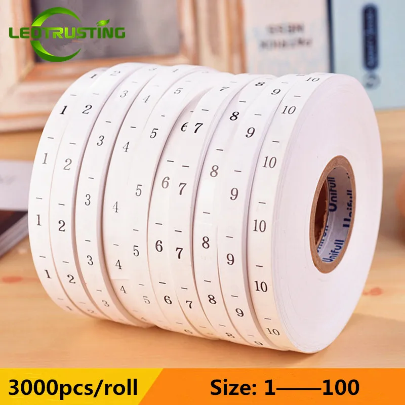 3000PCS/Roll 1-100 Number Size - огляд і ціна Baby Clothing Labels
