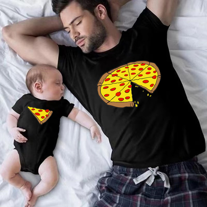 Funny Pizza Print Father Mothe - огляд і ціна Baby Clothing For Sale