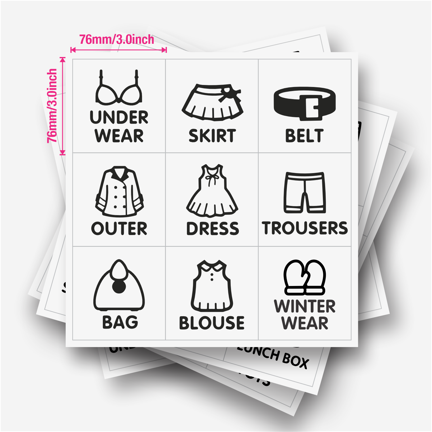 9 pcs/Sheet, Wardrobe Organize - огляд і ціна Baby Clothing Labels